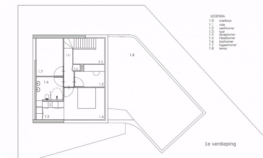 Plattegrond 1e verdieping moderne Villa NIeuwkoop