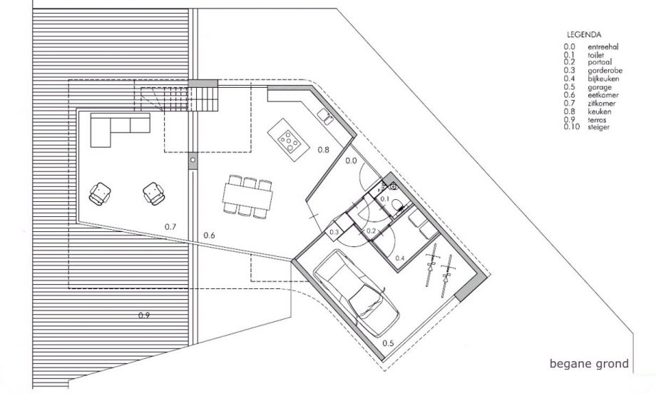 Plattegrond beganegrond moderne Villa NIeuwkoop